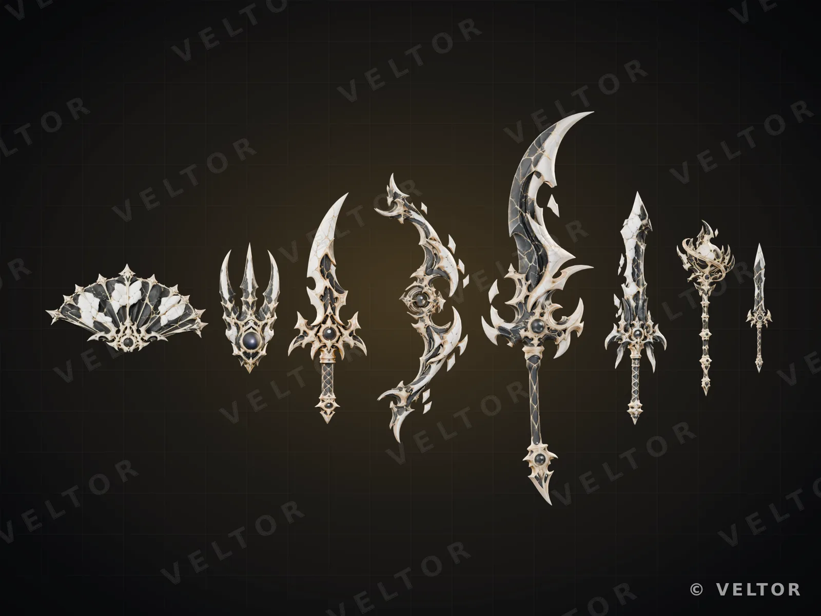 Les 8 armes du set