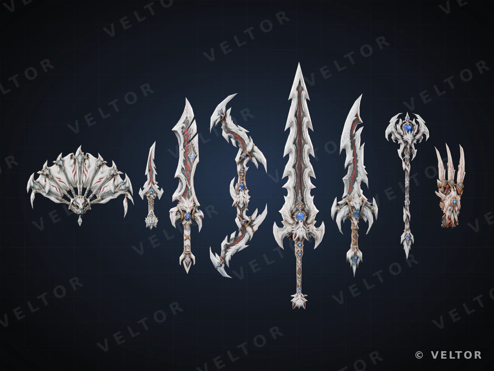 Les 8 armes du set